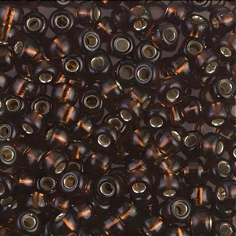 Miyuki Round Rocaille Seed Beads Size 6/0 20gm Silver Lined (SL) Dark Topaz - Image 4